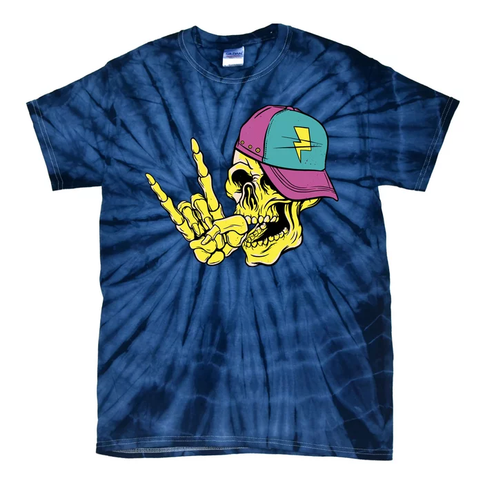 Rock On Cool Skull Tie-Dye T-Shirt