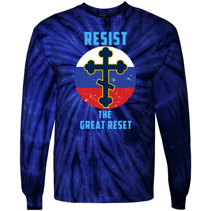 Russian Orthodox Christian Flag Gift Tie-Dye Long Sleeve Shirt