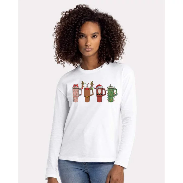 Retro Obsessive Cup Disorder Christmas Ocd Lover Christmas Funny Cup Womens Cotton Relaxed Long Sleeve T-Shirt