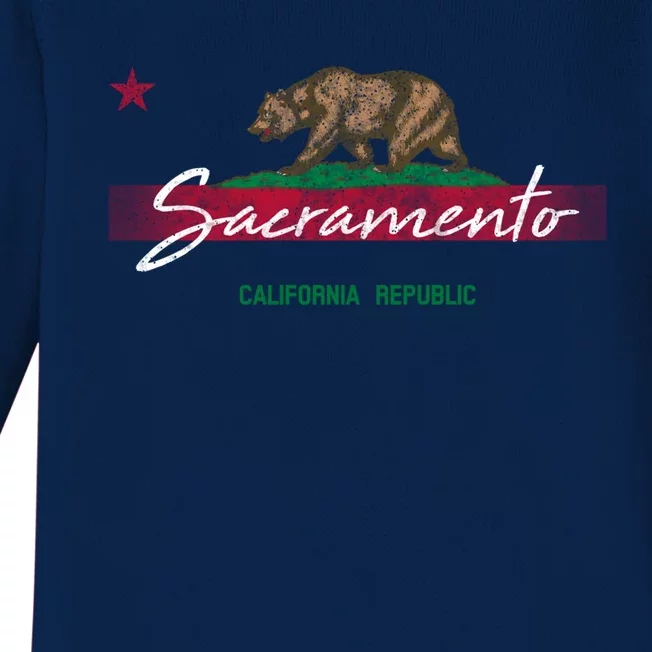 Republic Of California State Flag Sacrato Home Souvenir Funny Gift Baby Long Sleeve Bodysuit