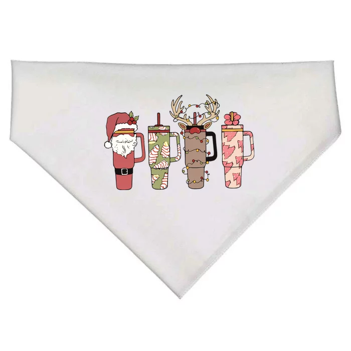 Retro Obsessive Cup Disorder Christmas USA-Made Doggie Bandana