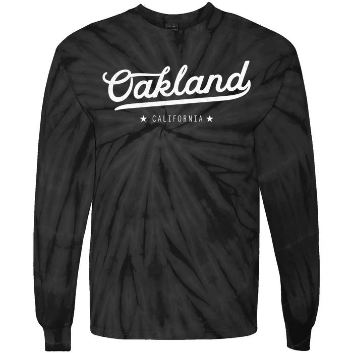 Retro Oakland California Bay Area Novelty Tie-Dye Long Sleeve Shirt