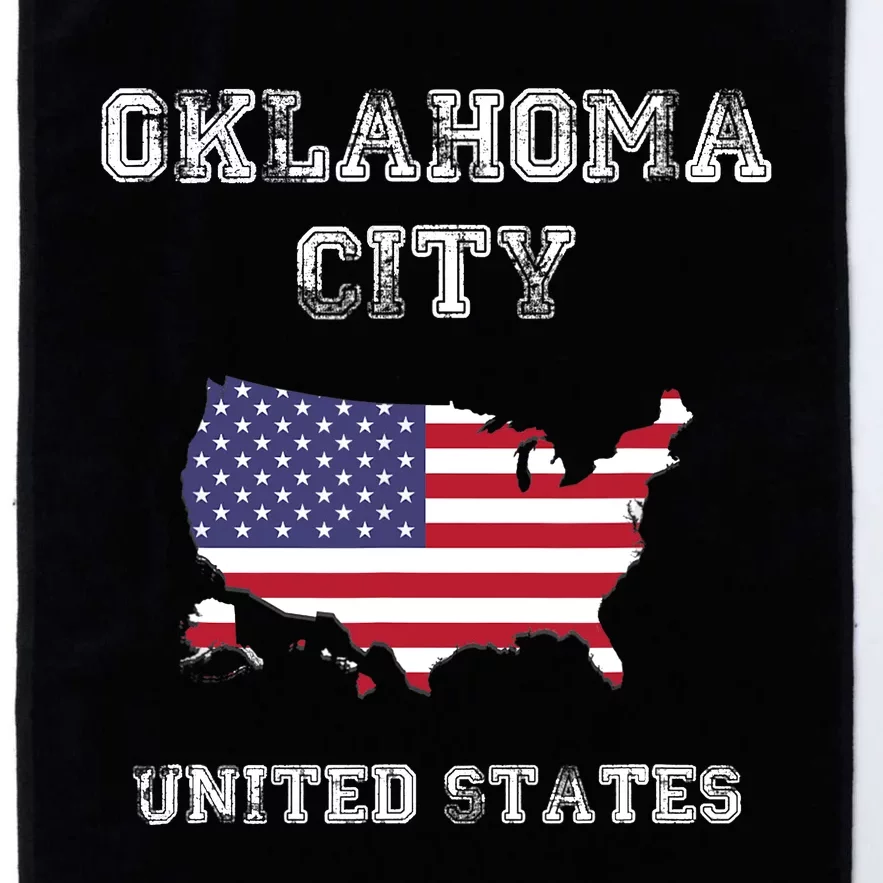 Retro Oklahoma City United States Distressed USA Flag Platinum Collection Golf Towel