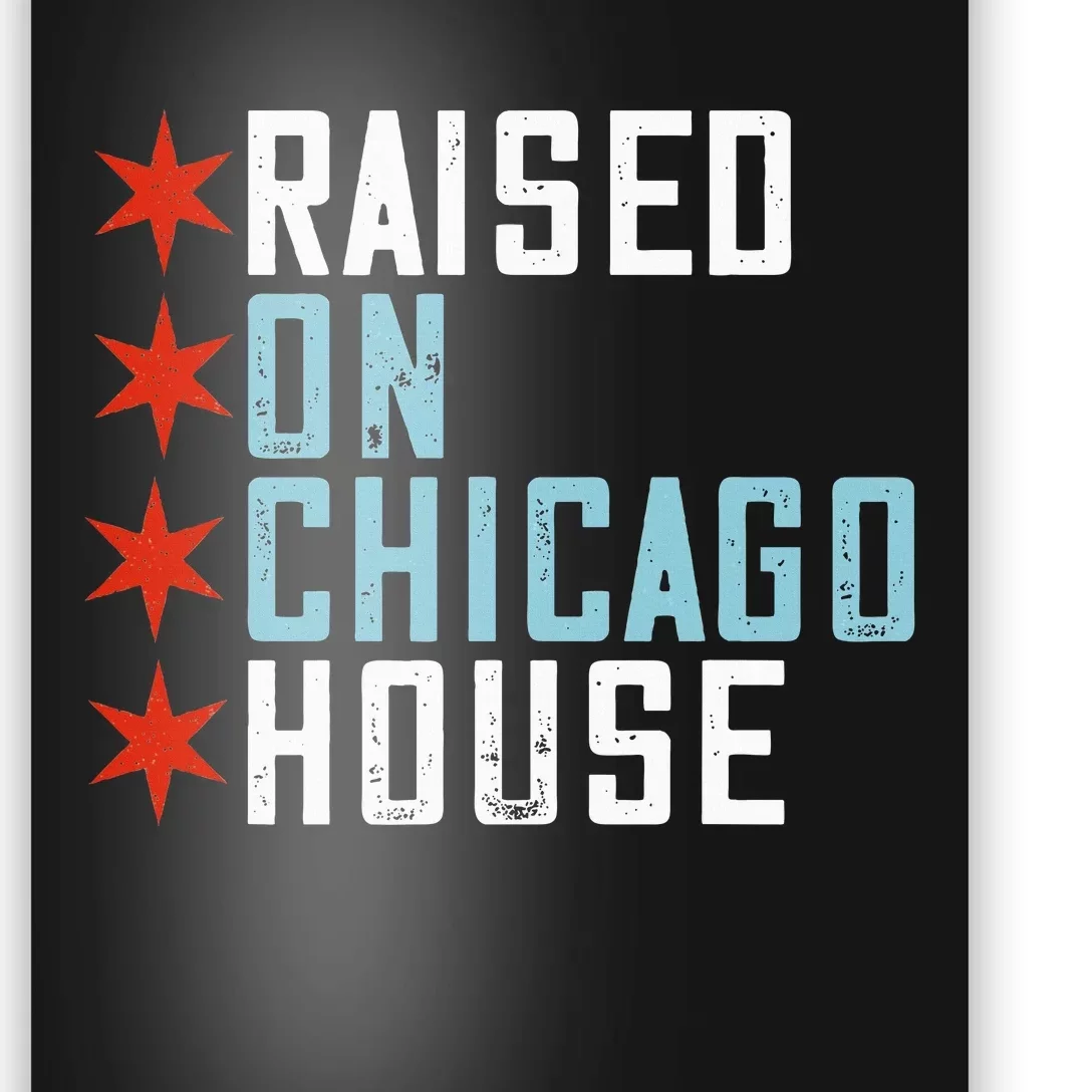 Raised On Chicago House Music Edm Dj Illinois Raver Poster