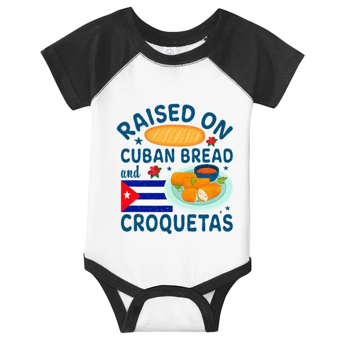 Raised On Cuban Bread And Croquetas Cuba Cuban Infant Baby Jersey Bodysuit