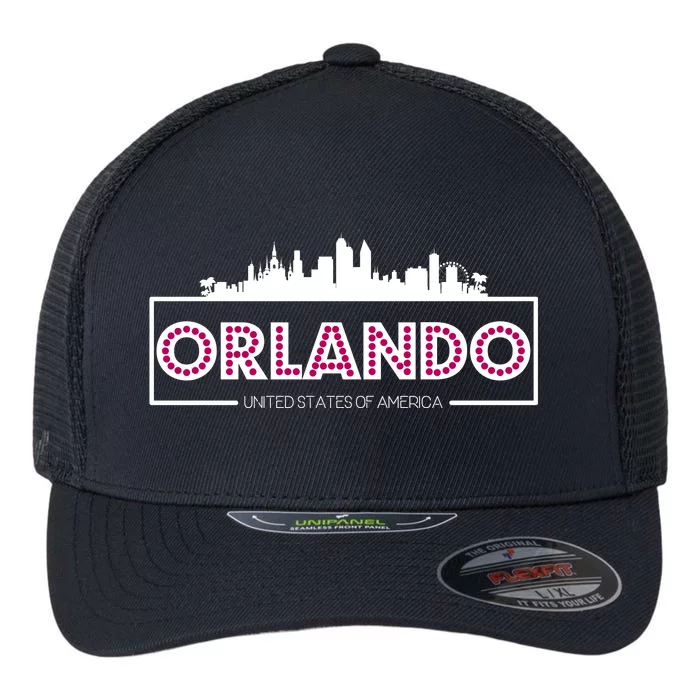 Retro Orlando City Skyline Flexfit Unipanel Trucker Cap