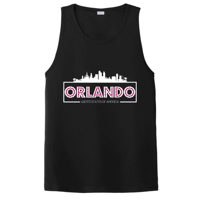 Retro Orlando City Skyline Performance Tank