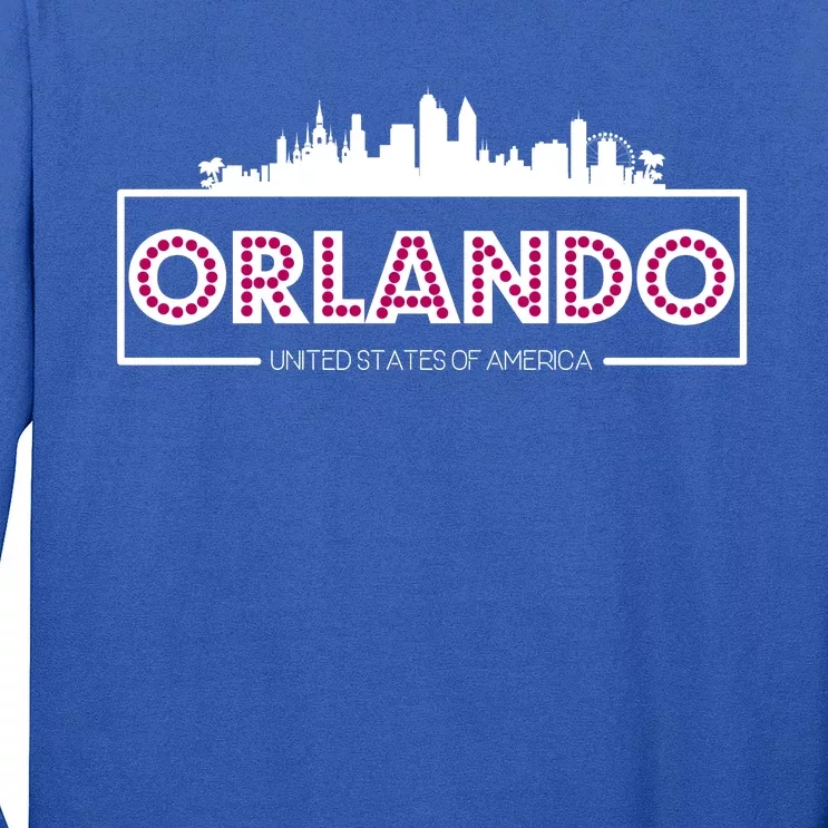 Retro Orlando City Skyline Long Sleeve Shirt