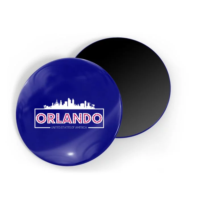 Retro Orlando City Skyline Magnet