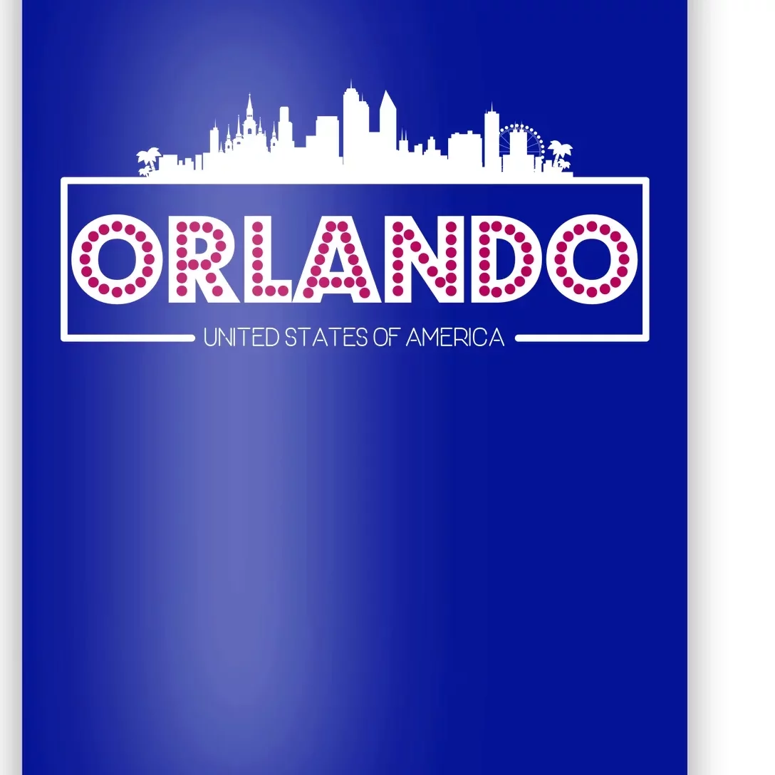 Retro Orlando City Skyline Poster