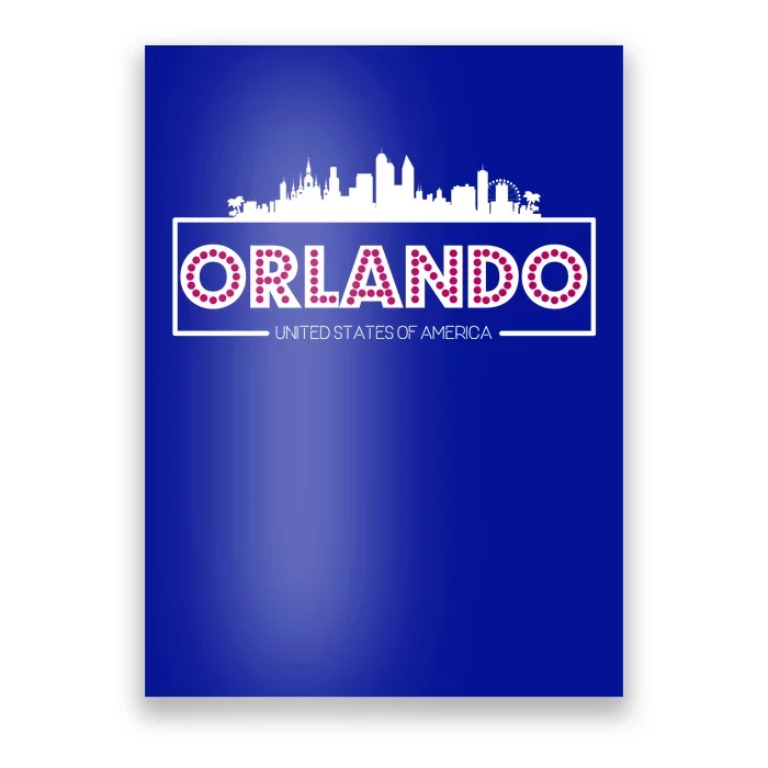 Retro Orlando City Skyline Poster