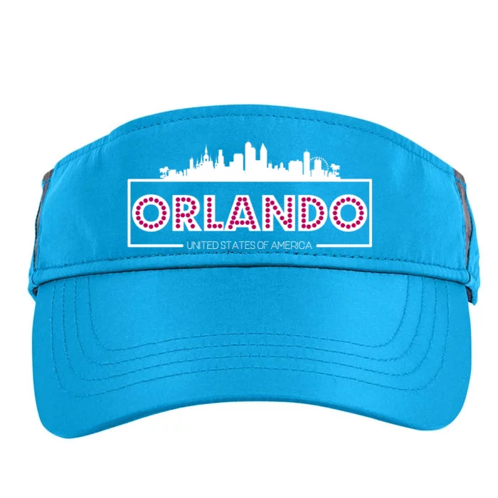 Retro Orlando City Skyline Adult Drive Performance Visor