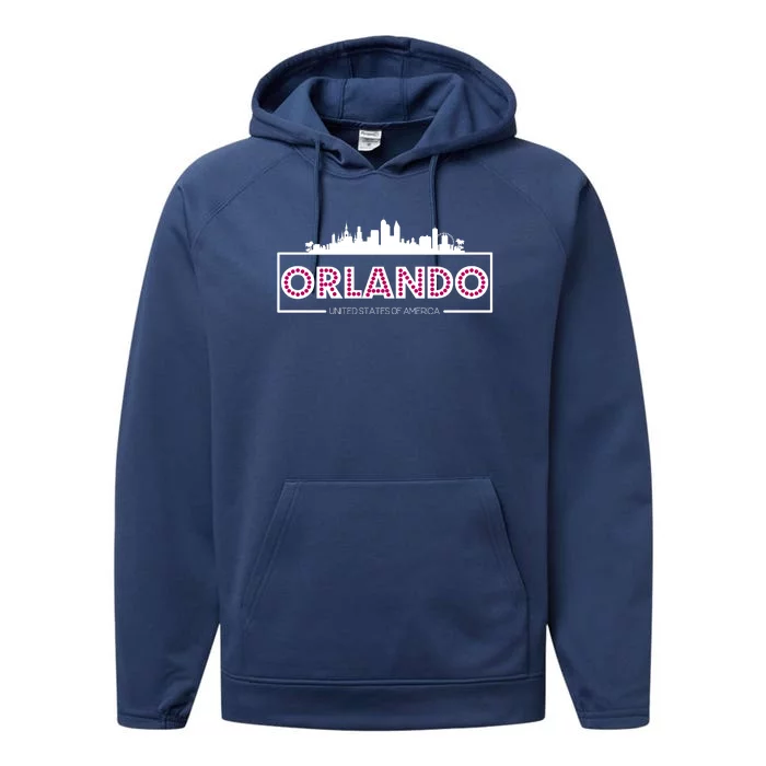 Retro Orlando City Skyline Performance Fleece Hoodie