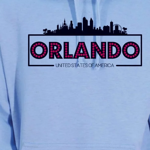 Retro Orlando City Skyline Unisex Surf Hoodie