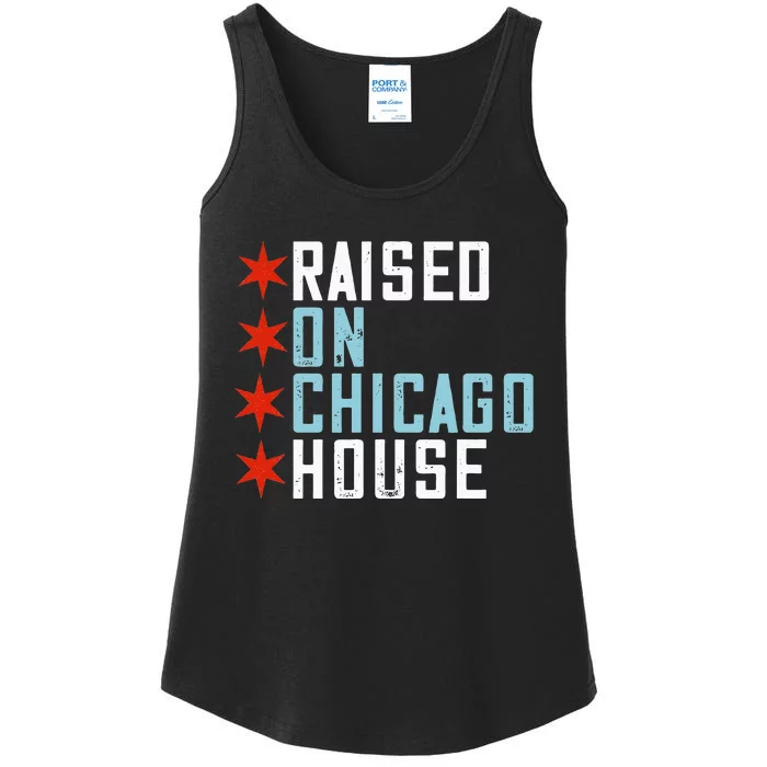 Raised On Chicago House Music EDM DJ Illinois Raver Ladies Essential Tank