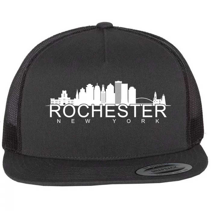 Rochester New York Skyline Flat Bill Trucker Hat