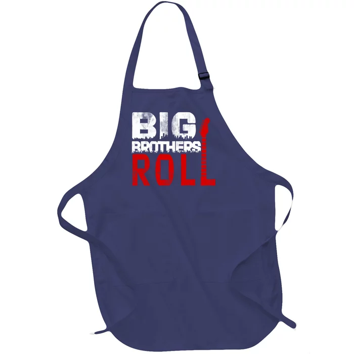 Rock And Roll Big Brothers Full-Length Apron With Pocket