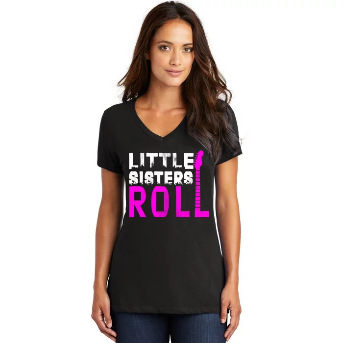 Rock And Roll Little Sisters Women's V-Neck T-Shirt