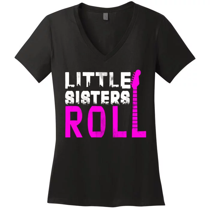 Rock And Roll Little Sisters Women's V-Neck T-Shirt