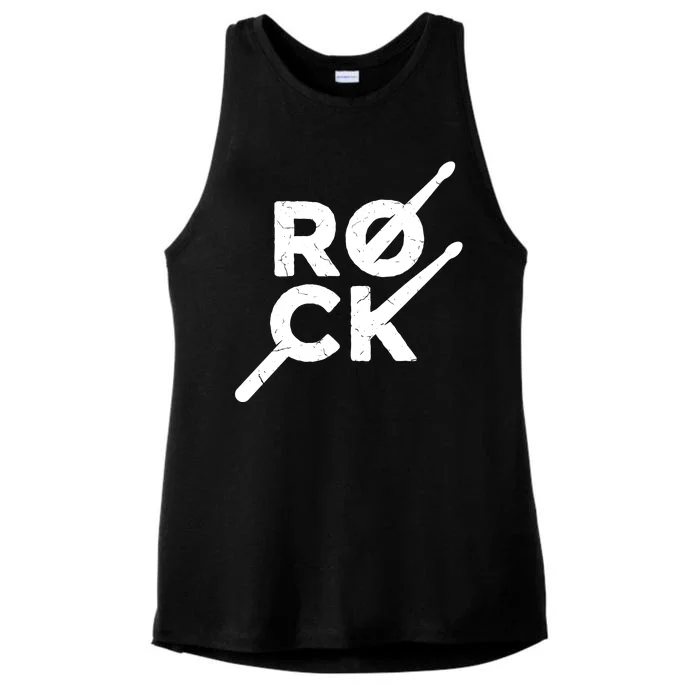 Rock Music Drum Ladies Tri-Blend Wicking Tank