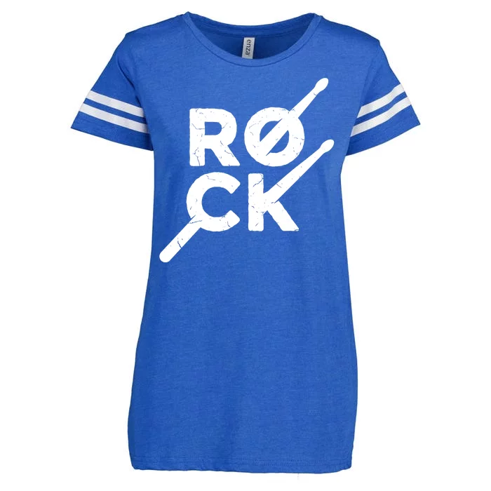 Rock Music Drum Enza Ladies Jersey Football T-Shirt