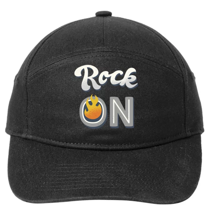 Rock On Flame 7-Panel Snapback Hat