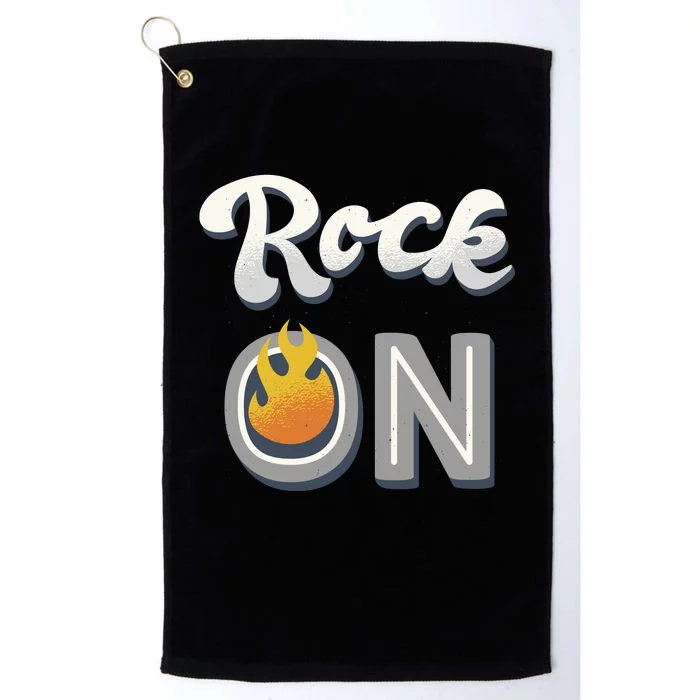 Rock On Flame Platinum Collection Golf Towel