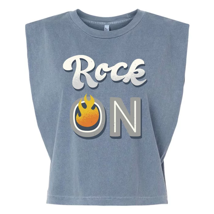 Rock On Flame Garment-Dyed Women's Muscle Tee