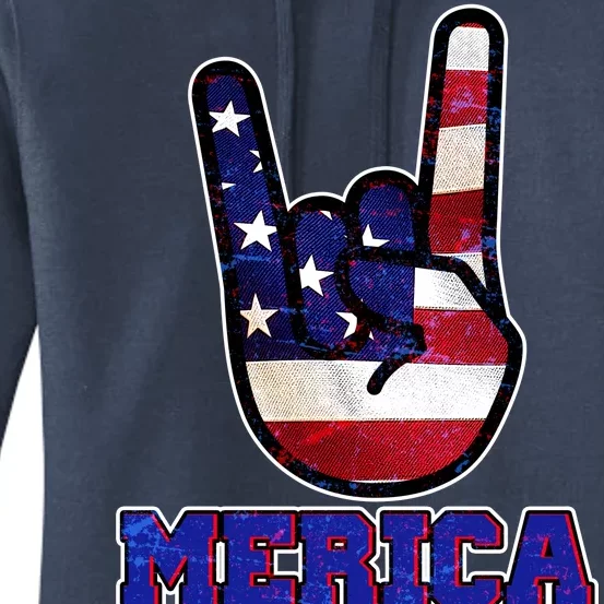 Rock On Merica Women's Pullover Hoodie