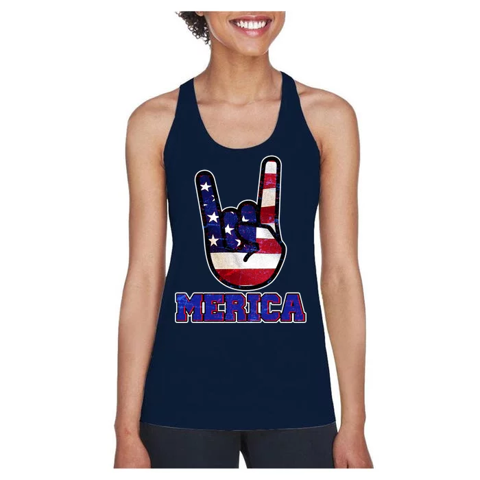 Rock On Merica Women's Racerback Tank