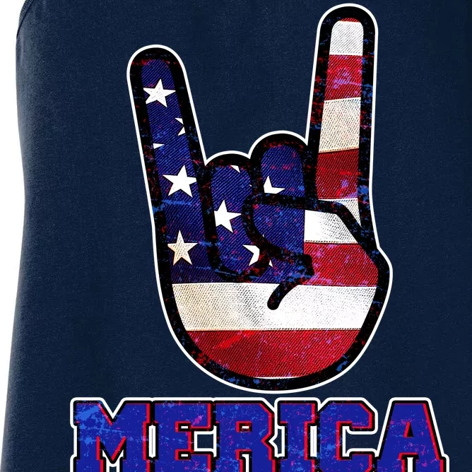 Rock On Merica Women's Racerback Tank