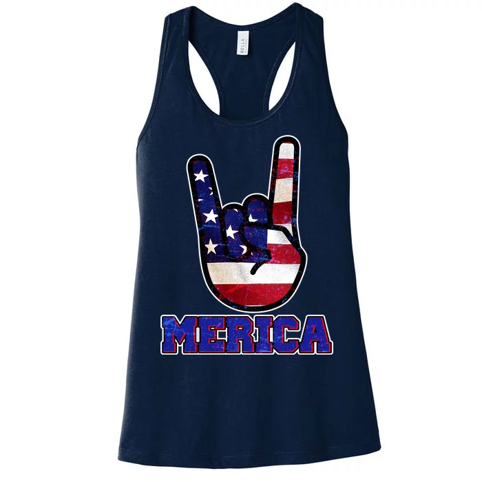 Rock On Merica Women's Racerback Tank