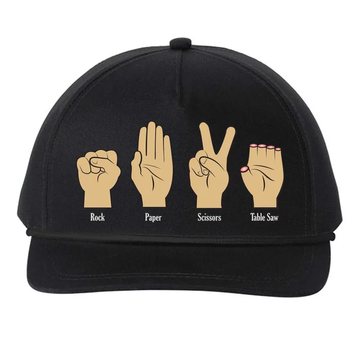 Rock Paper Scissors Table Saw Snapback Five-Panel Rope Hat