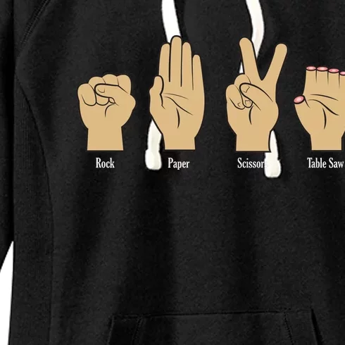 Rock Paper Scissors Table Saw Women's Fleece Hoodie