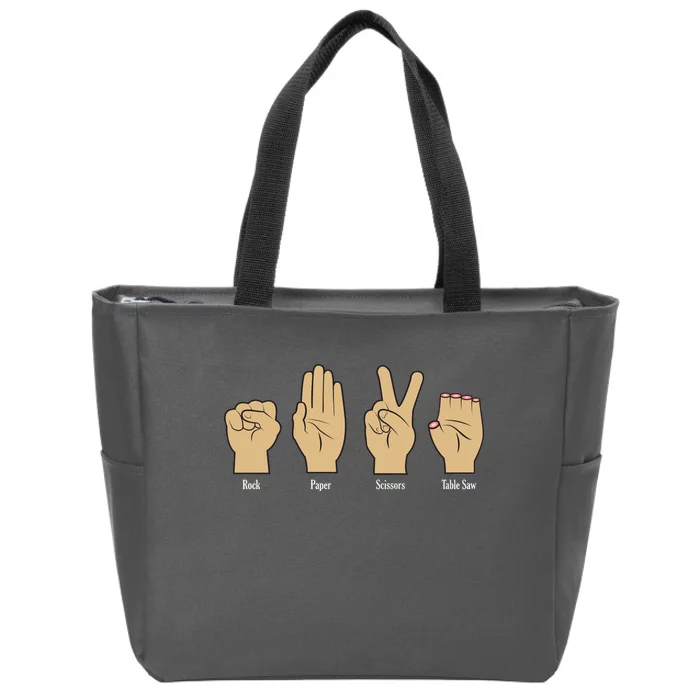 Rock Paper Scissors Table Saw Zip Tote Bag