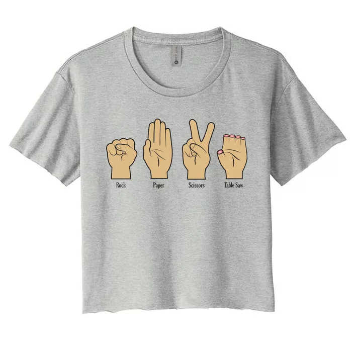 Rock Paper Scissors Table Saw Women's Crop Top Tee