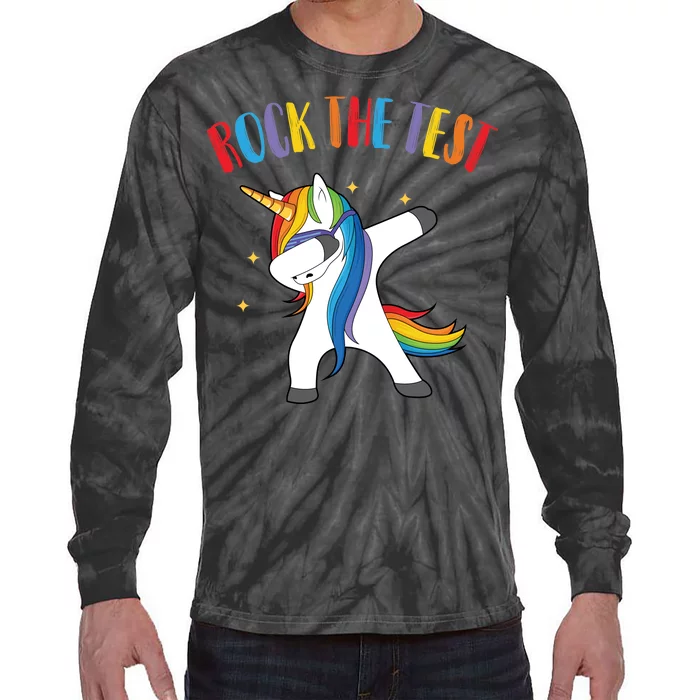 Rock The Test Dabbing Unicorn Tie-Dye Long Sleeve Shirt