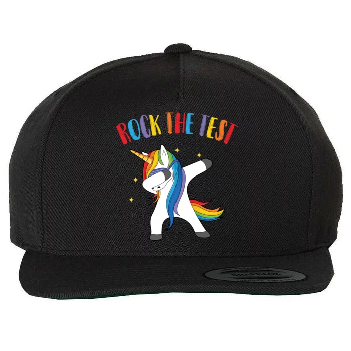 Rock The Test Dabbing Unicorn Wool Snapback Cap