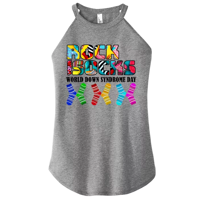 Rock Your Socks For World Down Syndrome Day Women’s Perfect Tri Rocker Tank