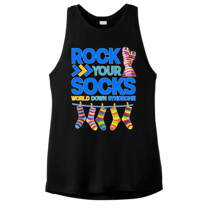 Rock Your Socks World Down Syndrome Awareness Day Ladies Tri-Blend Wicking Tank