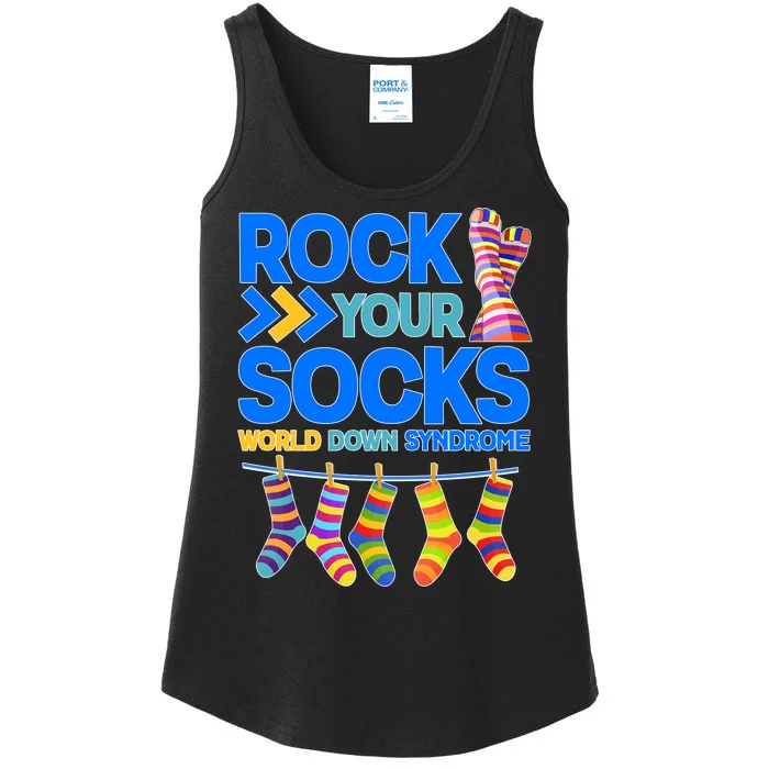 Rock Your Socks World Down Syndrome Awareness Day Ladies Essential Tank