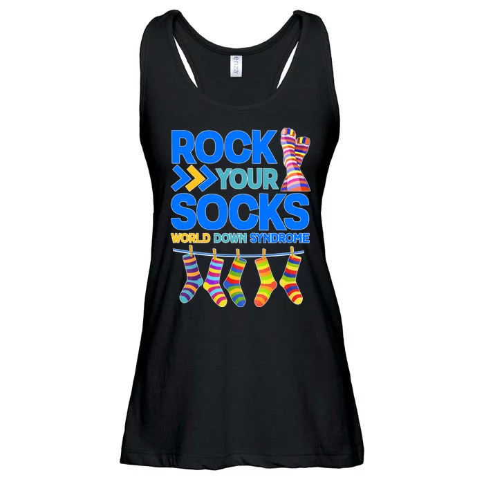 Rock Your Socks World Down Syndrome Awareness Day Ladies Essential Flowy Tank