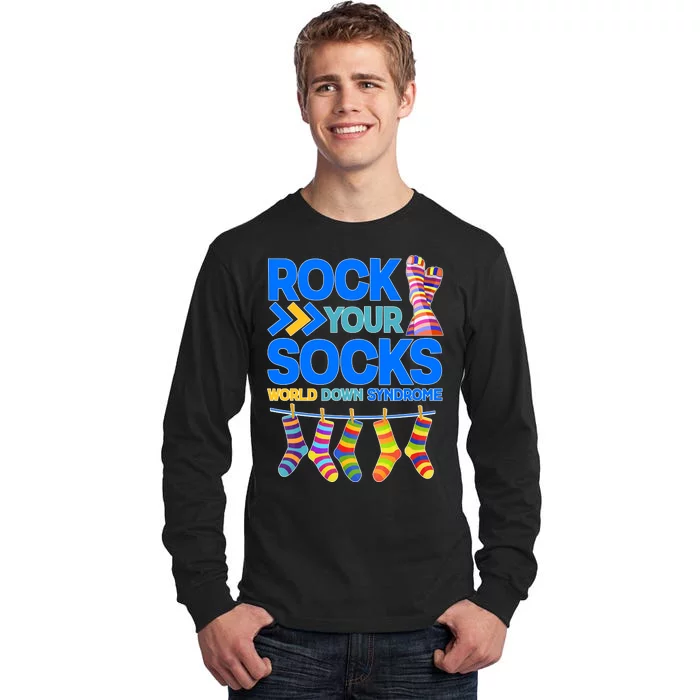 Rock Your Socks World Down Syndrome Awareness Day Tall Long Sleeve T-Shirt