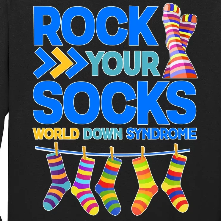 Rock Your Socks World Down Syndrome Awareness Day Tall Long Sleeve T-Shirt