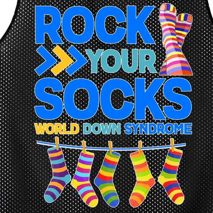 Rock Your Socks World Down Syndrome Awareness Day Mesh Reversible Basketball Jersey Tank