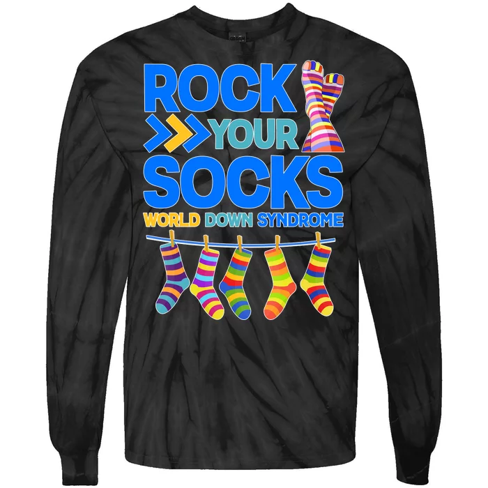 Rock Your Socks World Down Syndrome Awareness Day Tie-Dye Long Sleeve Shirt