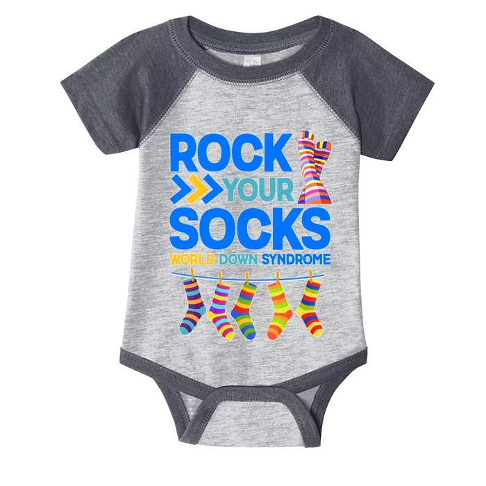 Rock Your Socks World Down Syndrome Awareness Day Infant Baby Jersey Bodysuit