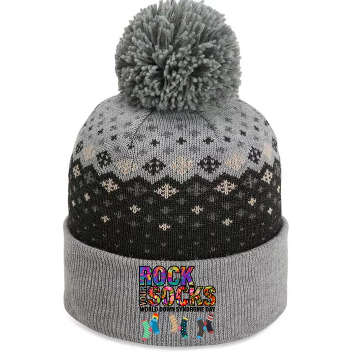 Rock Your Socks World Down Syndrome Day The Baniff Cuffed Pom Beanie