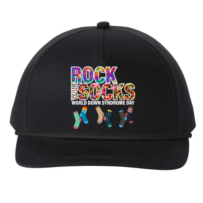 Rock Your Socks World Down Syndrome Day Snapback Five-Panel Rope Hat