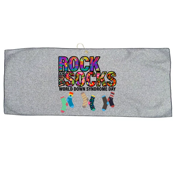 Rock Your Socks World Down Syndrome Day Large Microfiber Waffle Golf Towel